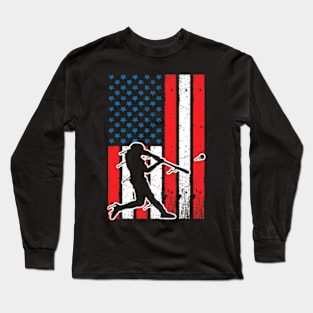 Baseball Lover Patriotic USA Proud Softball Baseball Long Sleeve T-Shirt